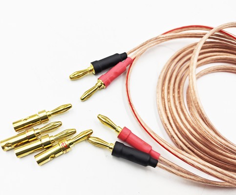 Transparante 14 Gauge Banana Draad voor Bi-Wire Bi-Amp HiFi Surround Sound 99,9% OFC koper
