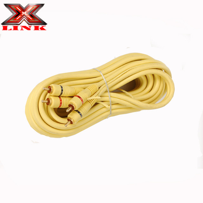 Goud geplatte 2 RCA-audio-kabel van man tot man voor stereo luidspreker of subwooferconnector Type Geen