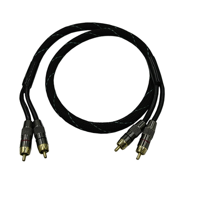 5.5mm Buitendeurs PVC Auto Audio RCA kabel 2M-2M voor High End prestaties