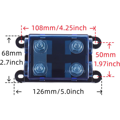 Hoge breekcapaciteit Dual 2-Way AMG Mega Fuse Holder voor de automobielindustrie CSA goedgekeurd