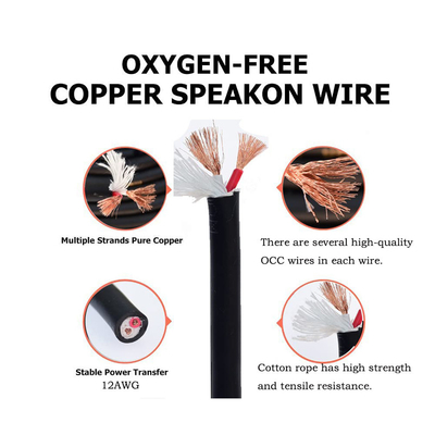 Twist Lock 2 Conductor Speaker Cable Professional 50FT Lengte voor audiotoepassingen