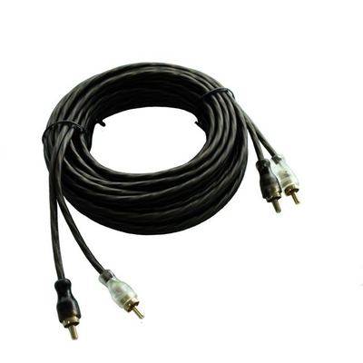 1 voet zilveren OFC koperkabel Dubbel afgeschermd auto-audio kabel Interconnect met PVC-jas