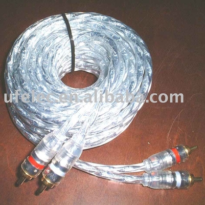 Man tot Man 2 RCA kabel met Nylon gevlochten uitbreidbare mouw 9,5 mm buitendiameter