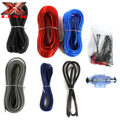 PVC Jacket 0 4 8 10awg Gauge Auto Car Amp Versterker Bedrading Kit met RCA Connector Type