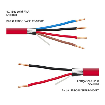 14 16 AWG 2/C 4/C Solid 100% koper EWCS FPLP Plenum Nominale afgeschermde brandmeldkabel