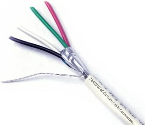 22 AWG 4 Kabel met geleider, geschermd, voor beveiliging/alarm/toegangscontrole