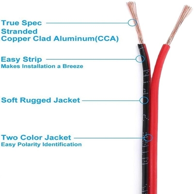 Flexible Wire Ext 2pin 2 Color Rood Zwart Kabel voor LED-strips Verlengdraad Elektrische draad