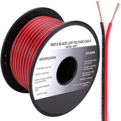 Flexible Wire Ext 2pin 2 Color Rood Zwart Kabel voor LED-strips Verlengdraad Elektrische draad