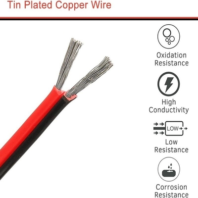 Flexible Wire Ext 2pin 2 Color Rood Zwart Kabel voor LED-strips Verlengdraad Elektrische draad