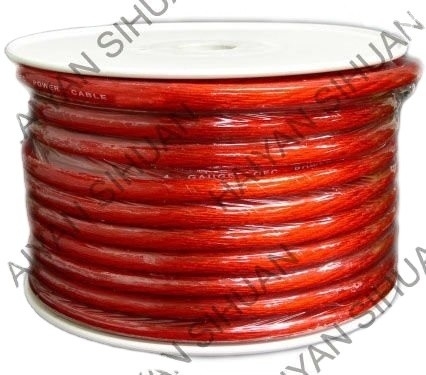 SAE J1128 Standaard 8AWG Transparante Rode Auto Audio Power Cable met ISO9001 Certificaat
