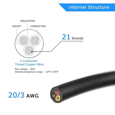 18AWG 2 Leider 20AWG 3 Leider Elektraal draad Geklemd PVC Geklemd koperdraad