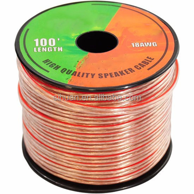 10AWG 10/2 Gauge Car Home Audio Speaker Draad met Super Clear Flexible Transparante PVC Jacket en CCA Inner Conductor