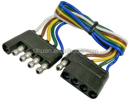 2.8X Buitendeursnede 4c 18AWG Gekoppelde trailerdraad Kabel met stekker blote koperen geleider