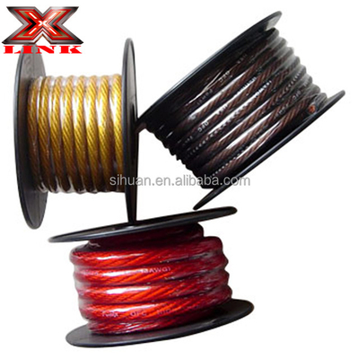 Soft PVC Jacket Lage Spanning Auto's 0 2 4 6 8 AWG Gauge Isolatie Materiaal PVC Auto Audio Subwoofer Versterker Power Cable