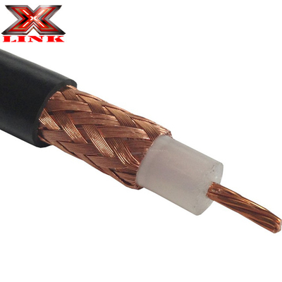 RG213 coaxkabel met lage verzwakking 50 Ohm met PVC-mantel en kaal koperen vlecht