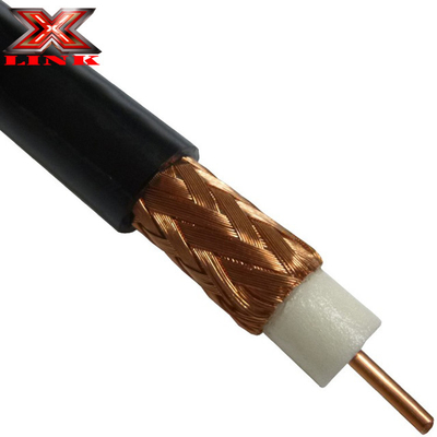 RG213 coaxkabel met lage verzwakking 50 Ohm met PVC-mantel en kaal koperen vlecht