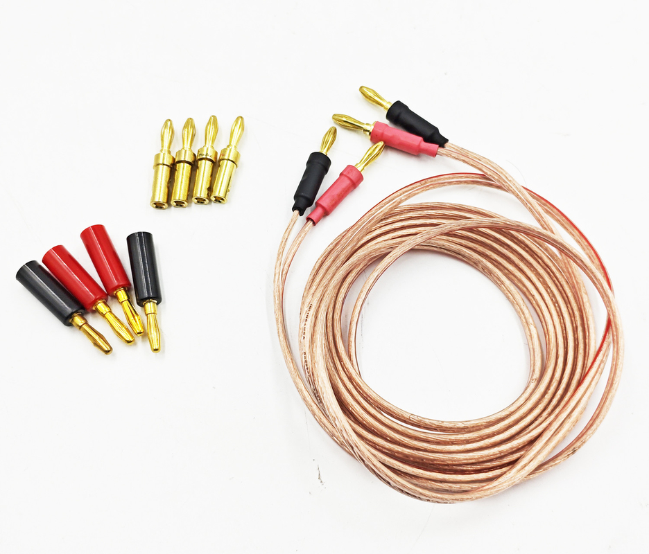 Transparante 14 Gauge Banana Draad voor Bi-Wire Bi-Amp HiFi Surround Sound 99,9% OFC koper