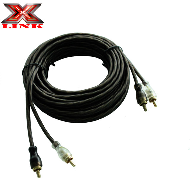 Goud geplatte 2 RCA-audio-kabel van man tot man voor stereo luidspreker of subwooferconnector Type Geen