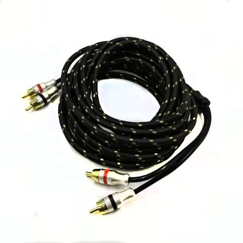 5.5mm Buitendeurs PVC Auto Audio RCA kabel 2M-2M voor High End prestaties