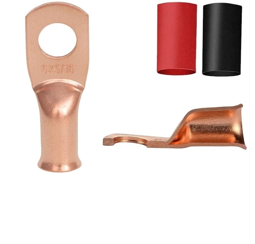 Hoog breekvermogen koper ring terminals voor batterij kabel eindes AWG 2 4 6 8 10 Gauge