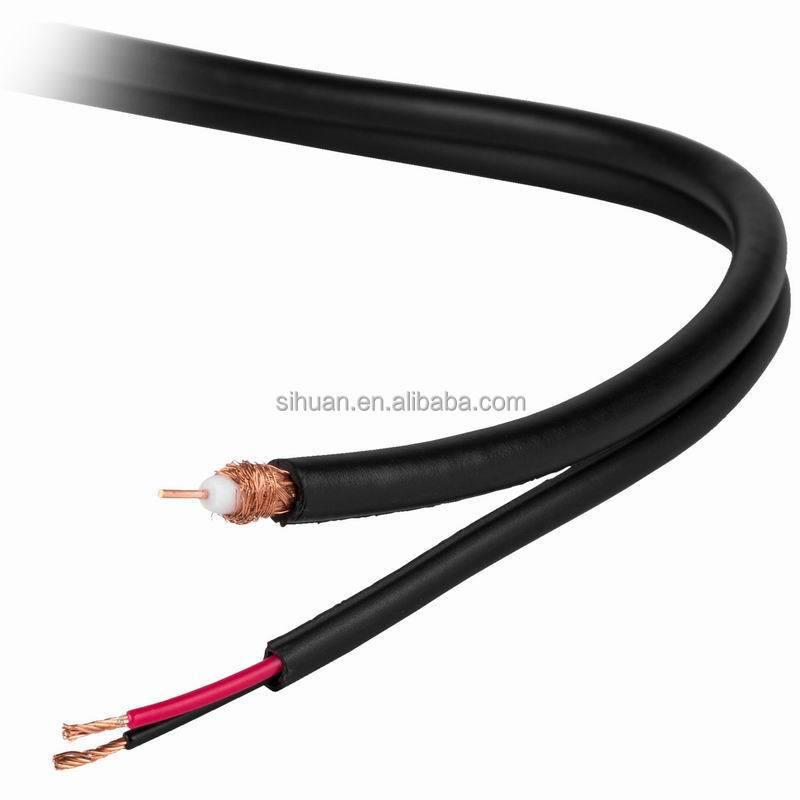 20 AWG Solid Copper RG-59 Coaxial CCTV kabel met BNC connector en 18/2 Power kabel