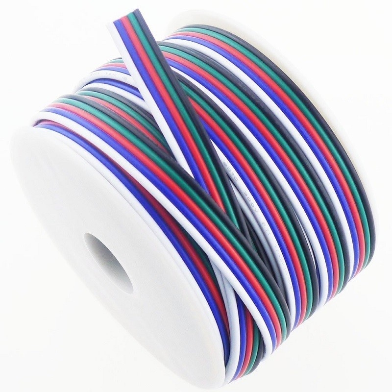 Flexible Wire Extension Cord voor LED Ribbon 1618 Gauge PVC Jacket RGBW RGB 3pin 4pin