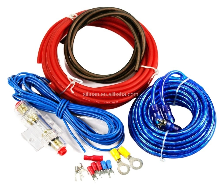 Aluminium beklede stalen geleider 4 Gauge OFC High Current Amp/subwoofer bedrading kit