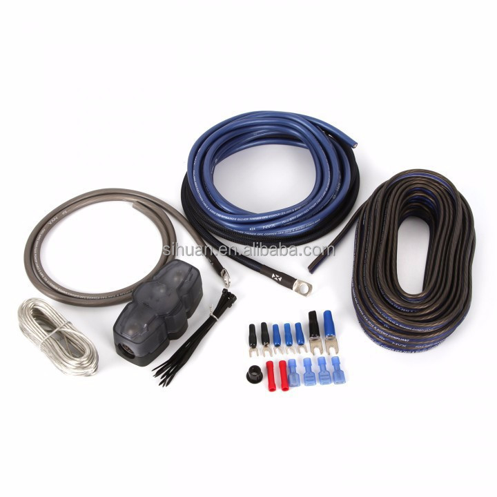 Geïsoleerde PVC 8AWG-kabelkits voor auto-audioversterker met accessoires tegen betaalbare kosten