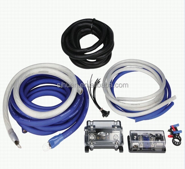 OFC Conductor 0 2 4 6 8 AWG Gauge GA Car Audio Cable Kit voor luidspreker systeem