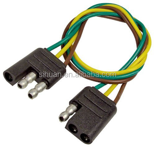 2.8X Buitendeursnede 4c 18AWG Gekoppelde trailerdraad Kabel met stekker blote koperen geleider