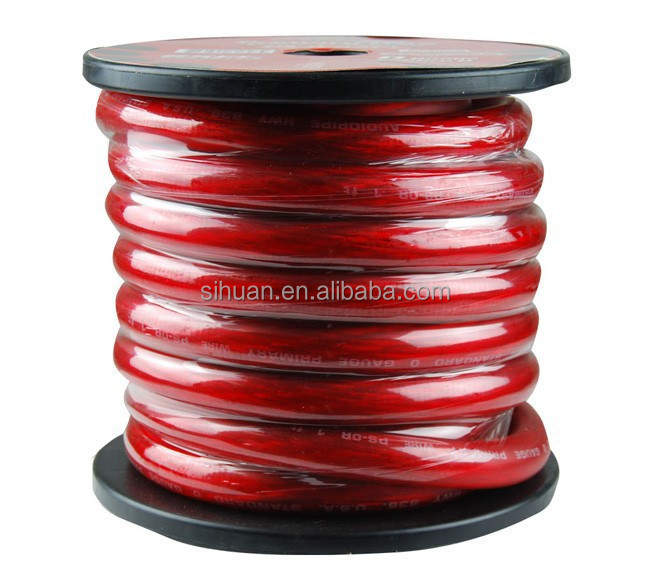PVC-jask Koper Auto Audio Power Draad 1/0 2 4 6 AWG Gauge Batterijkabel